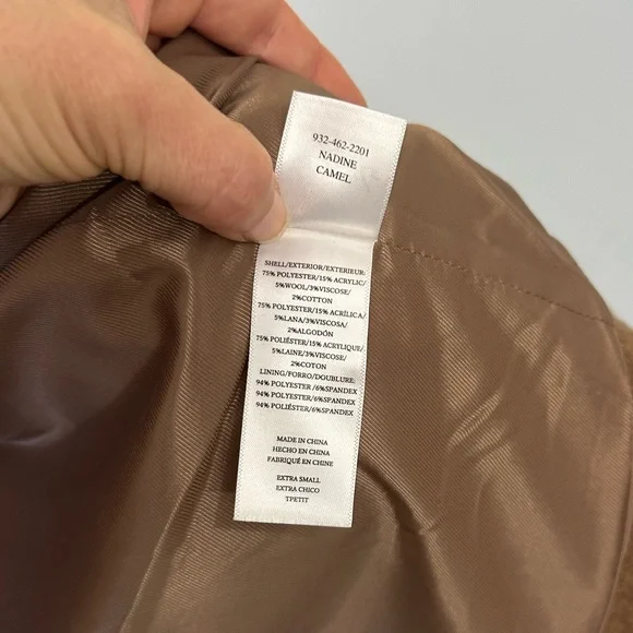 RAILS NADINE NWTWOOL-BLEND COAT IN CAMEL XS-S - Picture 11 of 16